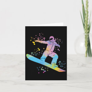 Snowboarder farbenfrohe Snowboard Snowboarden 4 Karte