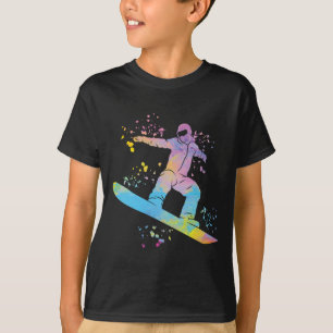Snowboarder farbenfrohe Snowboard Snowboarden 4 T-Shirt