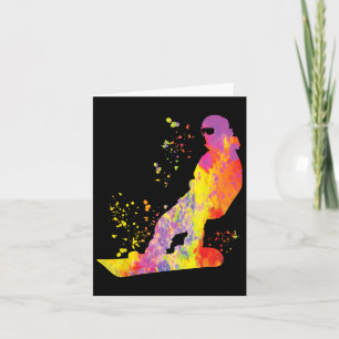 Snowboarder farbenfrohe Snowboard Snowboarden 6 Karte