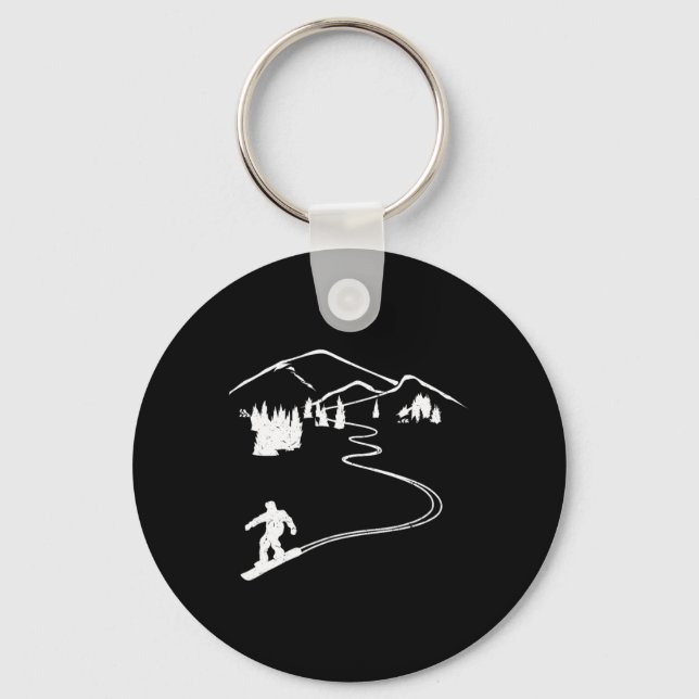 Snowboarder Freeride Design Snowboard Apres Ski Schlüsselanhänger (Vorderseite)