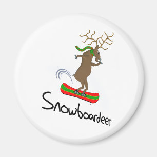 Snowboarder Funny Snowboarder Rentier Magnet