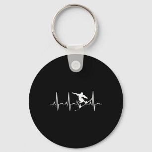 Snowboarder Gifts - Snowboarden Heartbeat T Shirt Schlüsselanhänger