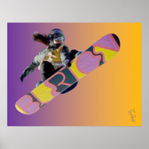 Snowboarder Girl Poster