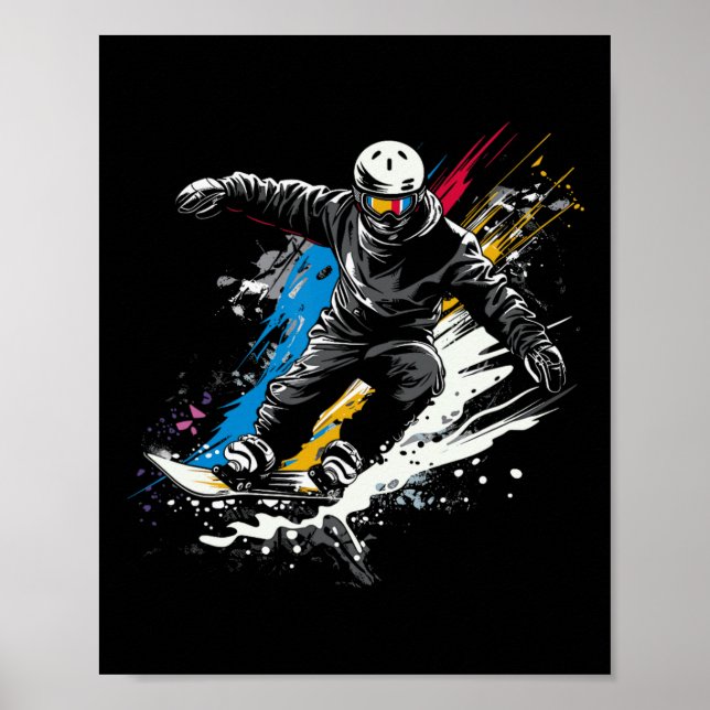 Snowboarder Graffiti Alp Snowboarden Poster (Vorne)