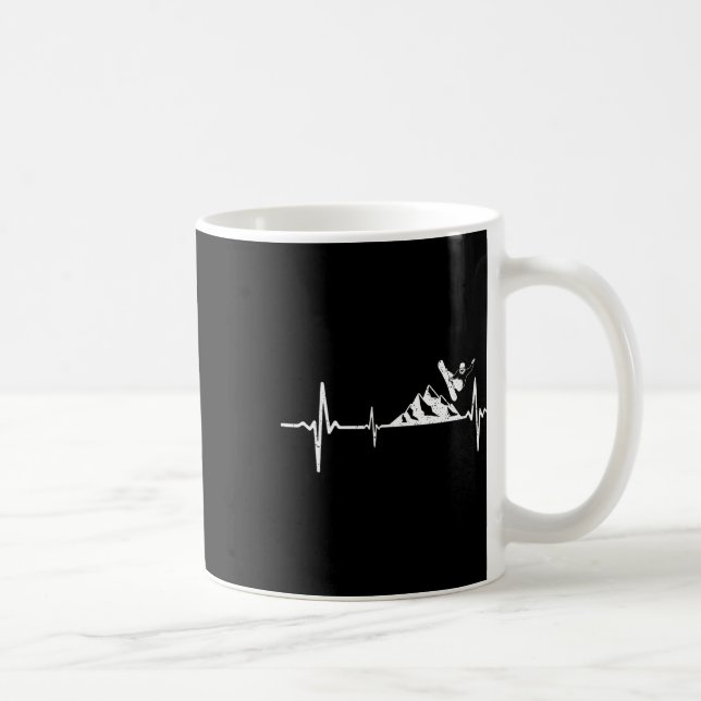 Snowboarder Heartbeat Pulverschnee Snowboarden Kaffeetasse (Rechts)