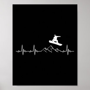 Snowboarder Heartbeat Snowboarder Geschenk Poster