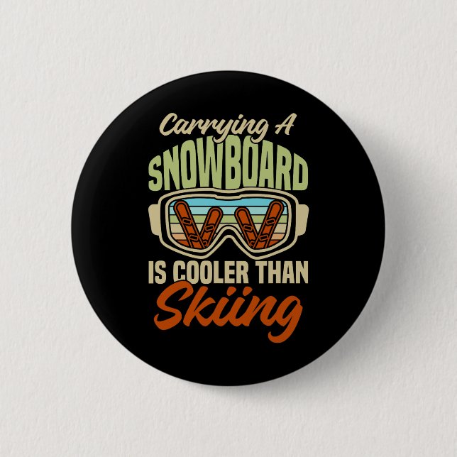 Snowboarder Helmet Gear Ski Slope Snowbo Button (Vorderseite)