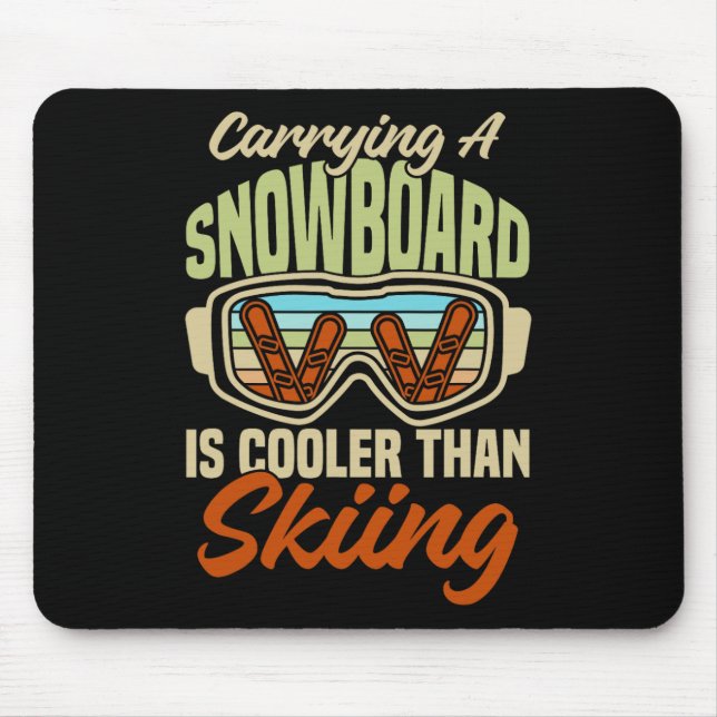 Snowboarder Helmet Gear Ski Slope Snowbo Mousepad (Vorne)