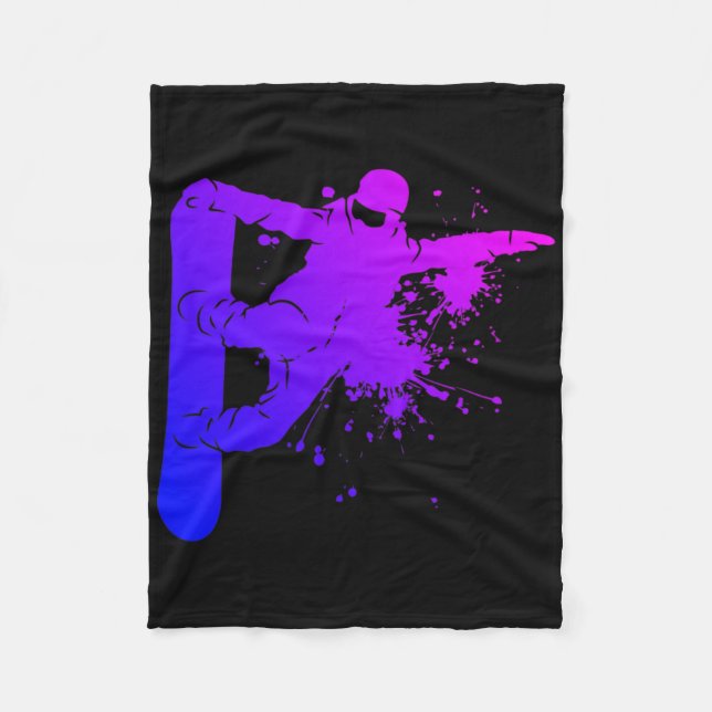 Snowboarder Herren Snowboarden Wintersport Fleecedecke (Vorderseite)