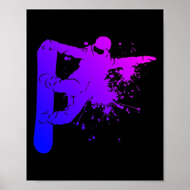 Snowboarder Herren Snowboarden Wintersport Poster (Vorne)