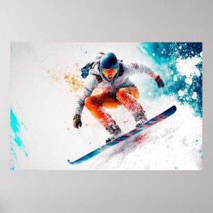 Snowboarder Illustration Poster