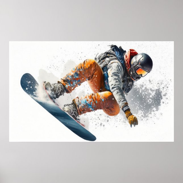 Snowboarder Illustration Poster (Vorne)
