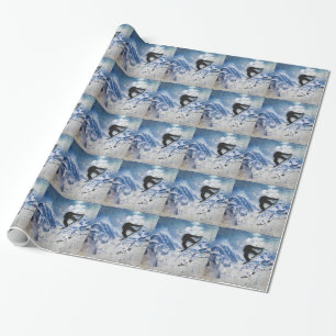 Snowboarder im Flug Geschenkpapier