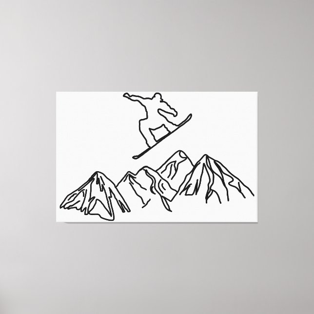 Snowboarder in den Bergen, 02 Leinwanddruck (Vorderseite)