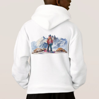 Snowboarder in den Bergen Hoodie
