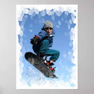 Snowboarder in der SNow Print Poster