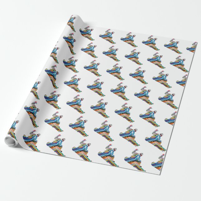 Snowboarder in einer psychedelischen Zebra-Printwe Geschenkpapier (Ungerollt)