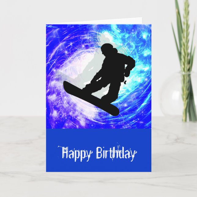 Snowboarder in Whiteout Karte (Vorderseite)