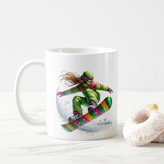 Snowboarder  kaffeetasse (Mit Donut)