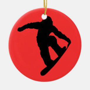 Snowboarder Keramik Ornament