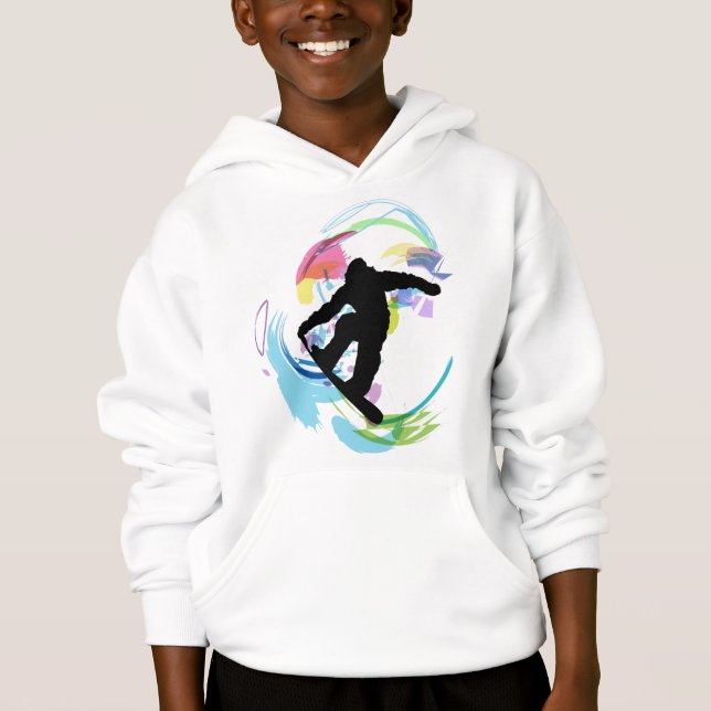Snowboarder Kids Hoodie (Vorderseite)