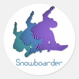 Snowboarder-Logo-Aufkleber Runder Aufkleber
