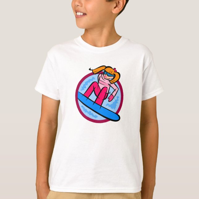 Snowboarder-Mädchen T-Shirt (Vorderseite)