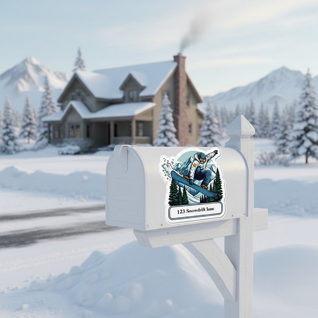 Snowboarder mailbox address sticker (Von Creator hochgeladen)
