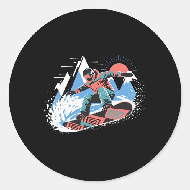 Snowboarder Master Die Pisten Snowboarden Snowboar Runder Aufkleber (Vorderseite)