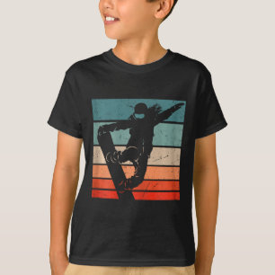 Snowboarder Mountain Skipiste Retro Snowboarden T-Shirt