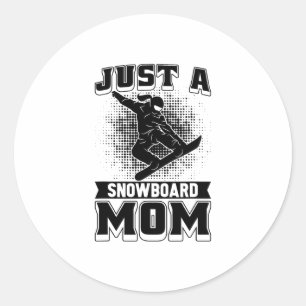 Snowboarder Mutter - Wintersport nur ein Snowboard Runder Aufkleber