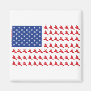 Snowboarder-Patriotic-Flag Magnet