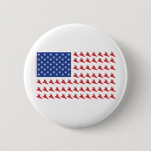 Snowboarder-Patriotisch-Flagge Button