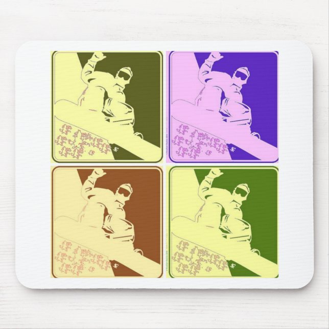 Snowboarder/Pop Art Mousepad (Vorne)