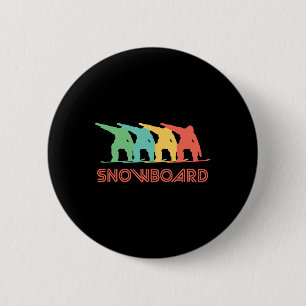 Snowboarder Retro Pop Ristorante La Lanchetta Button