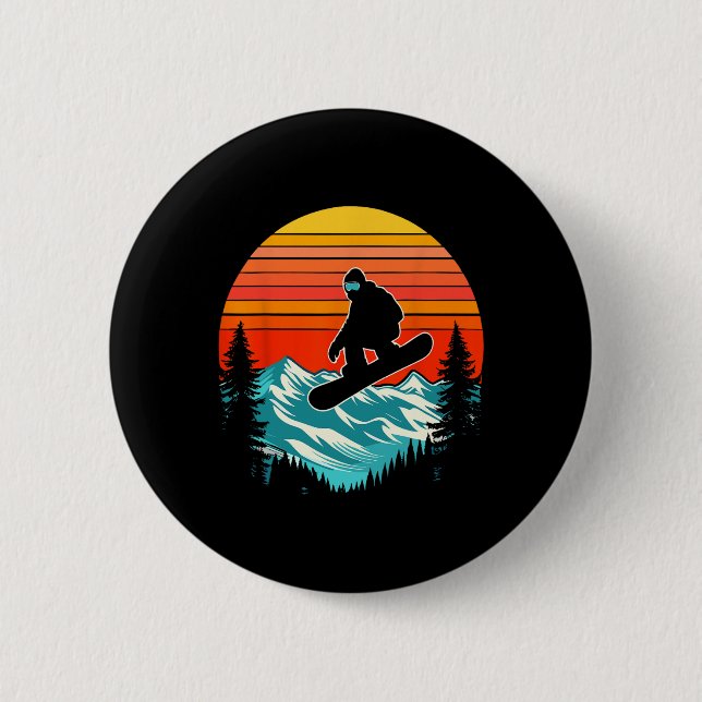Snowboarder Retro Snowboard Extreme S Button (Vorderseite)