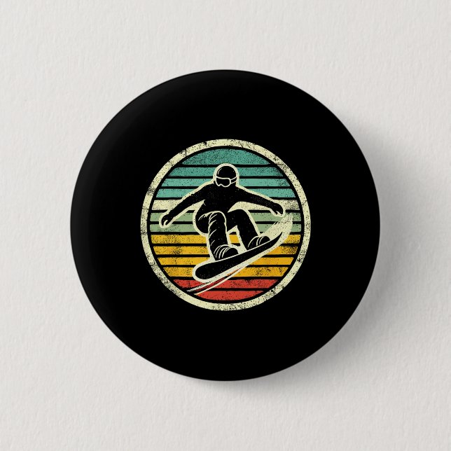 Snowboarder Retro Snowboard Extreme S Button (Vorderseite)