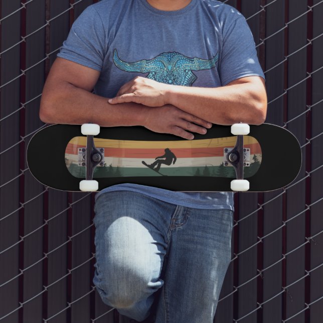 Snowboarder Retro-Wintersport-Geschenk Skateboard (Außenbereich 3)