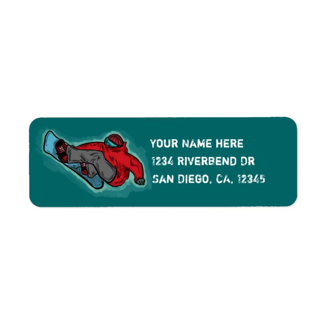 Snowboarder-Rücksendeadressen-Aufkleber (Vorne)