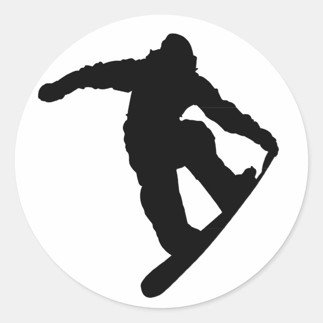 Snowboarder Runder Aufkleber (Vorderseite)