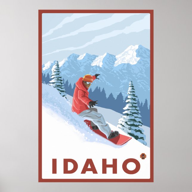 Snowboarder Scene - Idaho Poster (Vorne)
