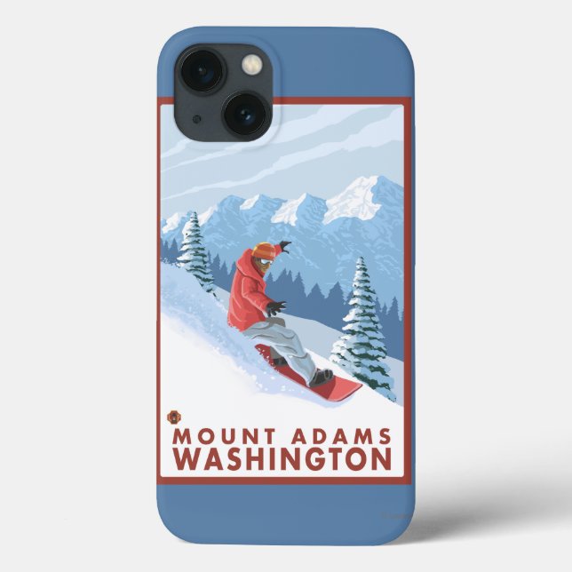 Snowboarder Scene - Mount Adams, Washington Case-Mate iPhone Hülle (Rückseite)