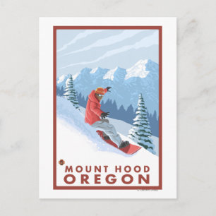 Snowboarder Scene - Mount Hood, Oregon Postkarte