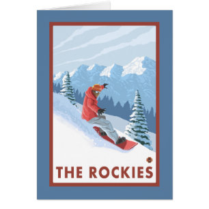 Snowboarder Scene - The Rockies