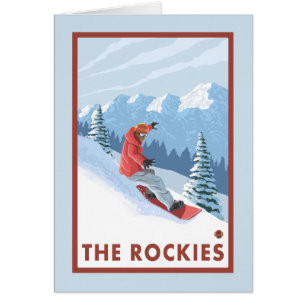 Snowboarder Scene - The Rockies