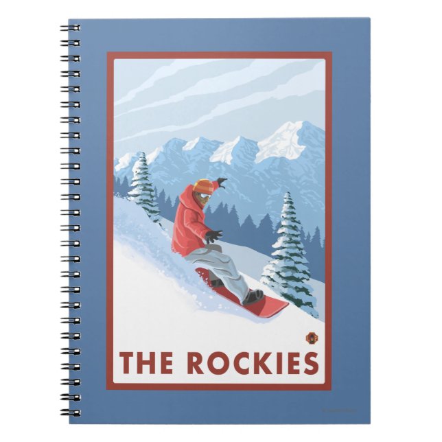 Snowboarder Scene - The Rockies Notizblock (Vorderseite)