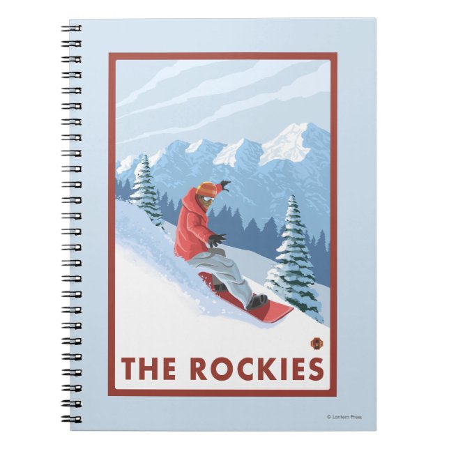 Snowboarder Scene - The Rockies Notizblock (Vorderseite)