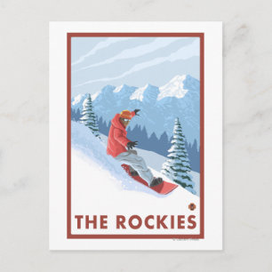 Snowboarder Scene - The Rockies Postkarte