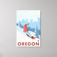 Snowboarder Scene - Vintage Travel Poster