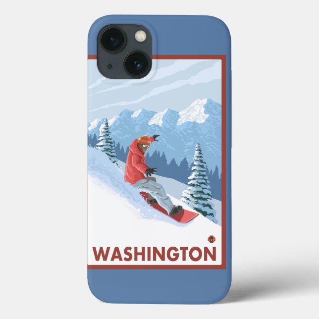 Snowboarder Scene - Washington Case-Mate iPhone Hülle (Rückseite)